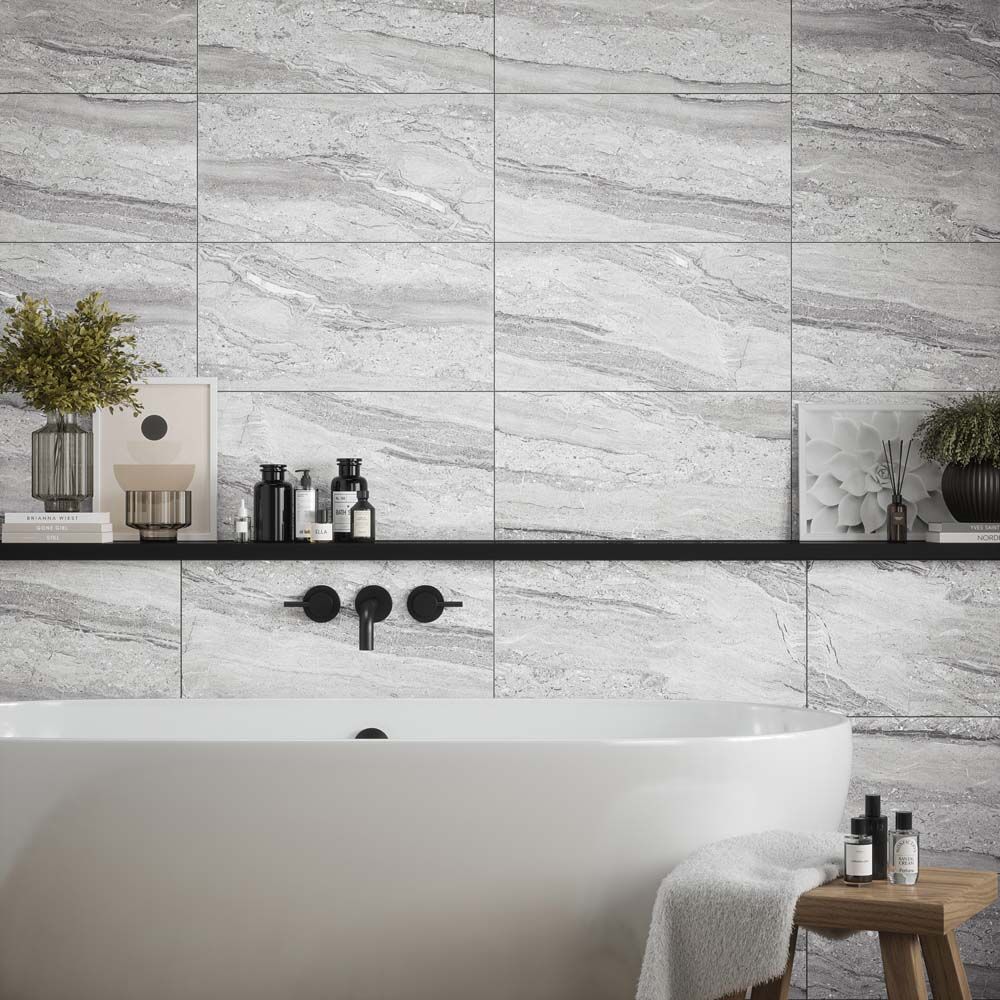 Laurent Grey Matt Ceramic Wall  & Decor Tile