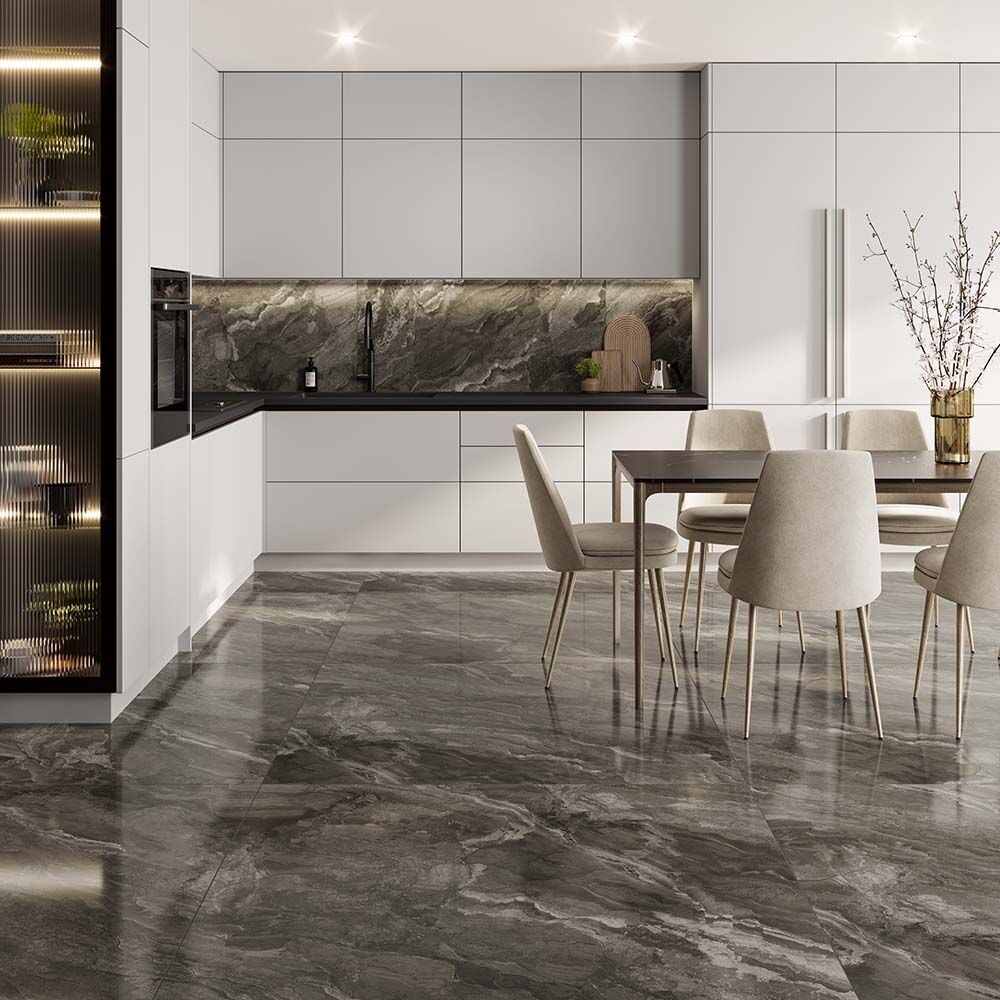 Kore Slate Grey Polished Porcelain Wall & Floor Tile
